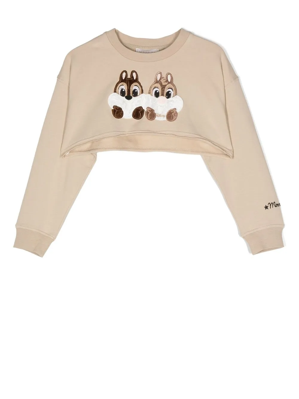 

Monnalisa cropped animal-patch sweatshirt - Neutrals