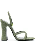 Saint Laurent Arancha 110mm lurex sandals - Green