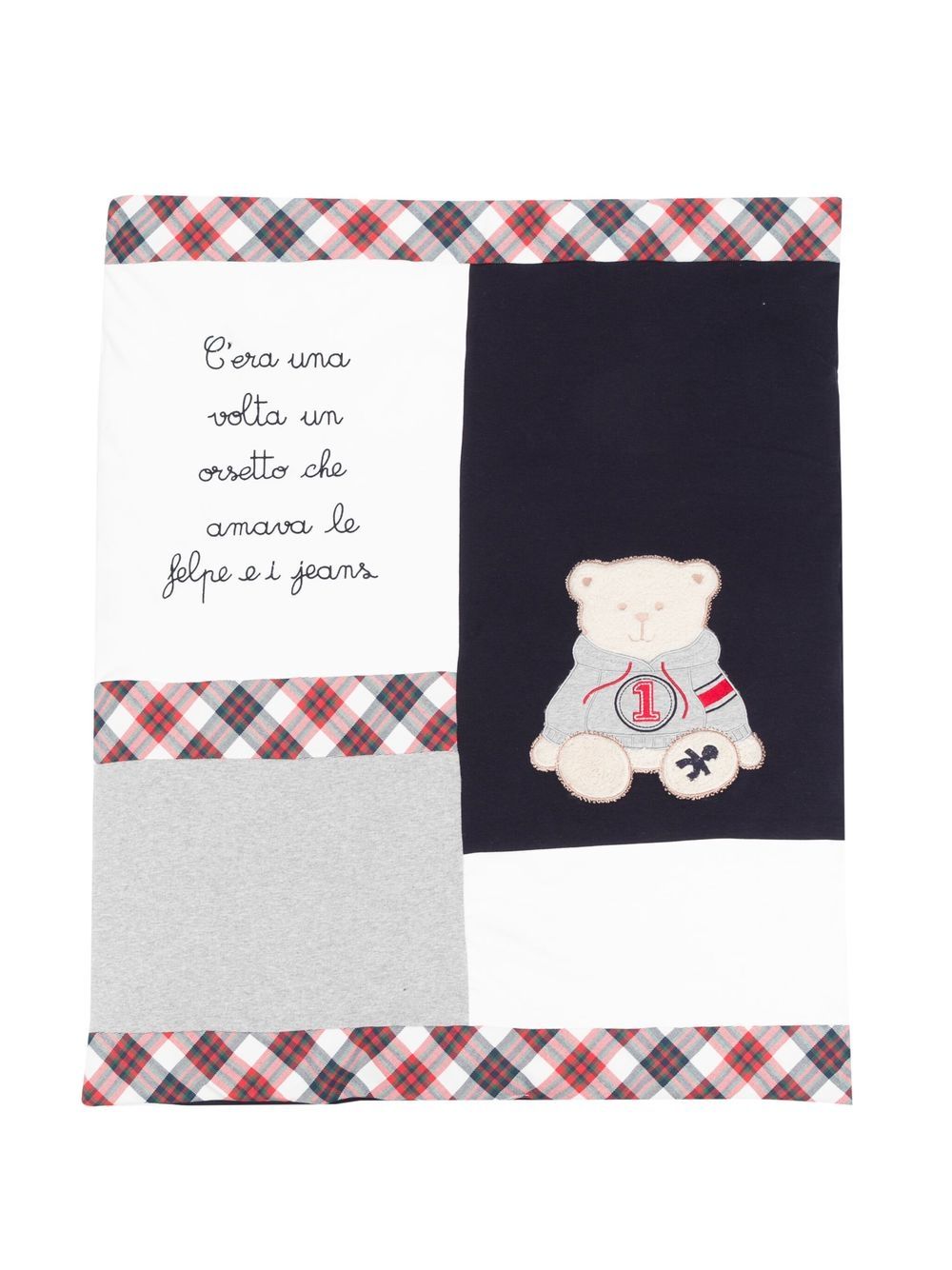 

Le Bebé Enfant patchwork-pattern blanket - Blue