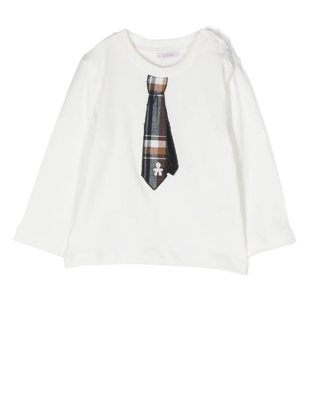 

Le Bebé Enfant tie-patch long-sleeve top - White