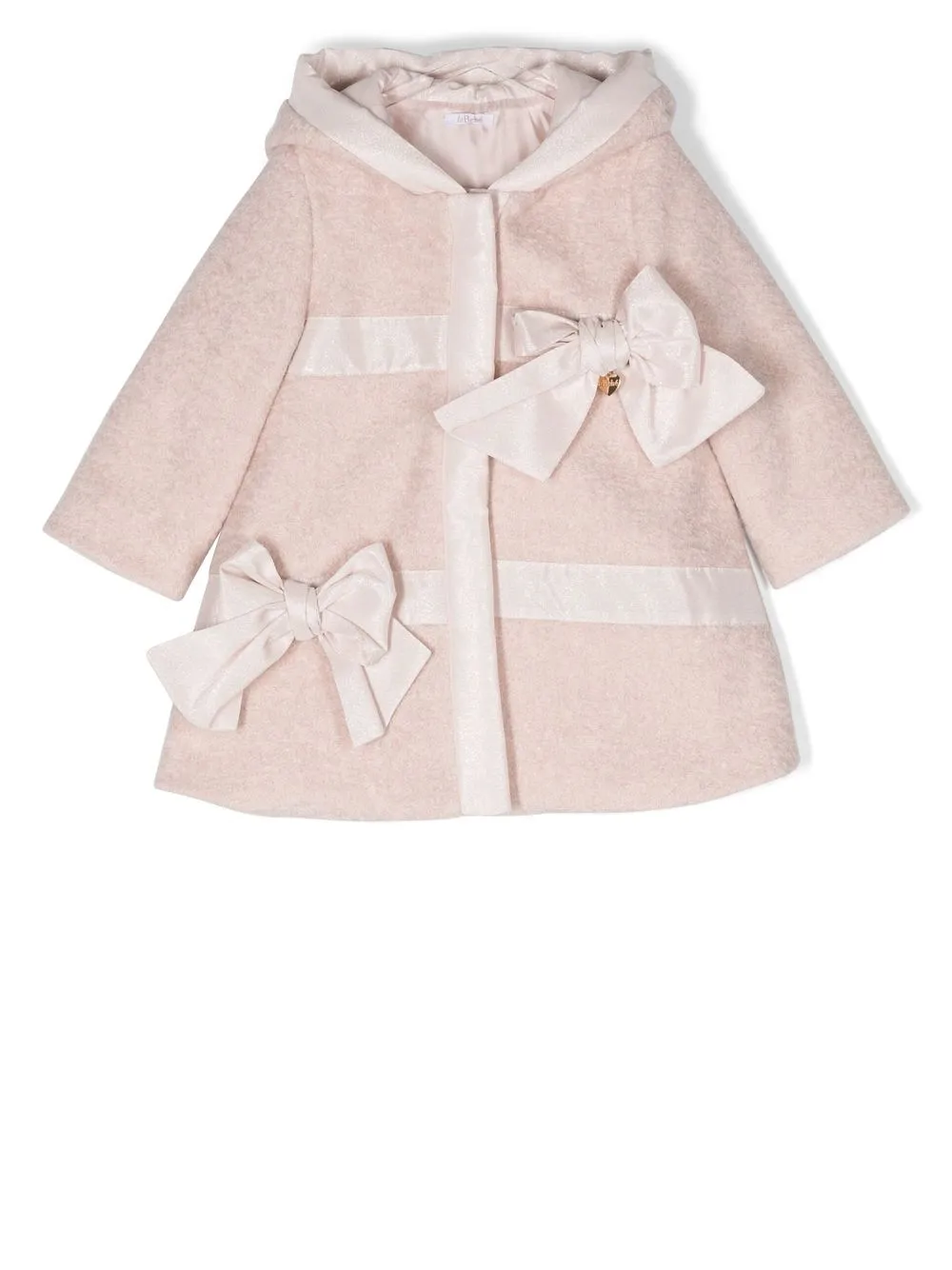 

Le Bebé Enfant bow-detail hooded coat - ROSA