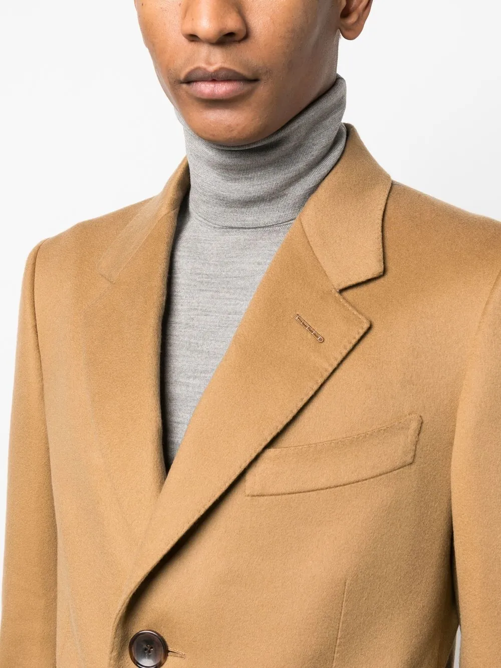 Tom Ford Single-breasted Cashmere Coat In Neutrals | ModeSens