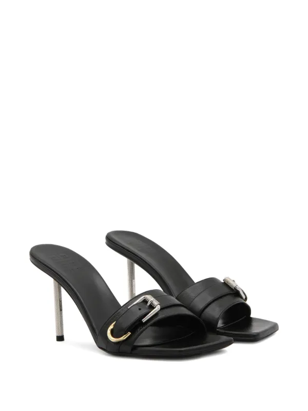 GIVENCHY BLACK レザー VOYOU サンダル Givenchy Voyou 115mm Platform Sandals | Black | FARFETCH