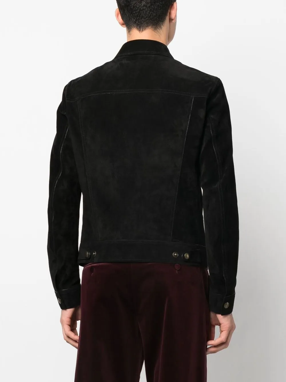 Shop Tom Ford Four-pocket Suede Western Jacket In Black