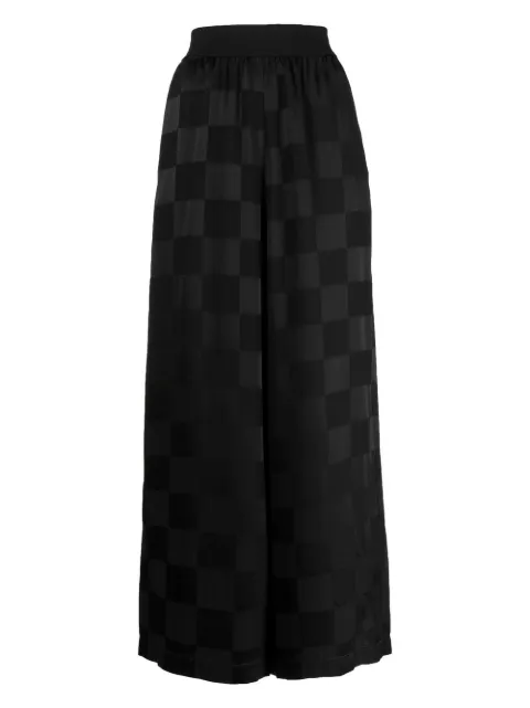 Uma Wang pantalones anchos con motivo de cuadros