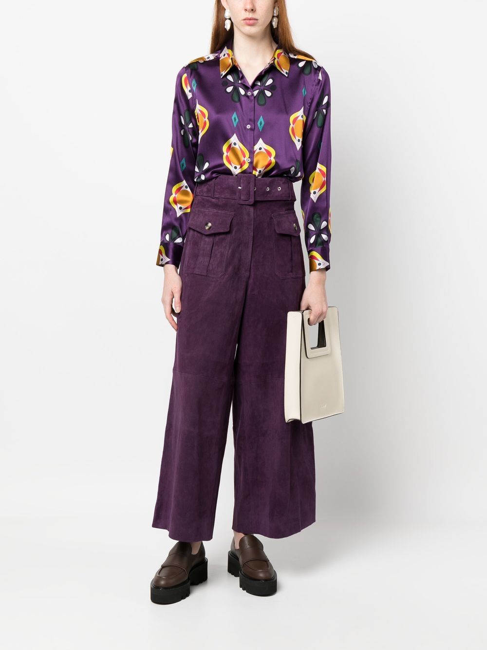 Shop Paula Graphic-print Long-sleeved Shirt In Purple