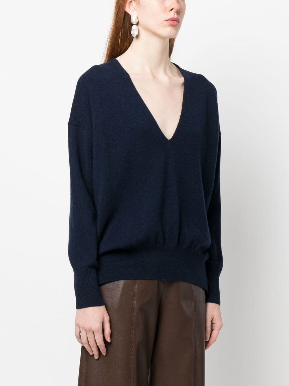 Shop Paula V-neck Cashmere Sweater In Blue