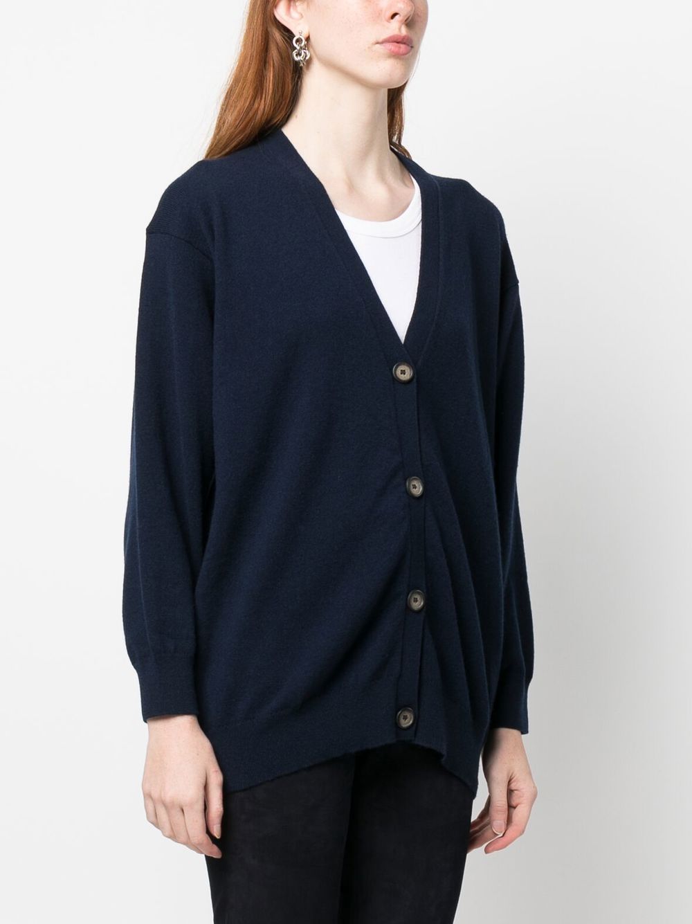Shop Paula Buttoned-up Cashmere Cardigan In Blue