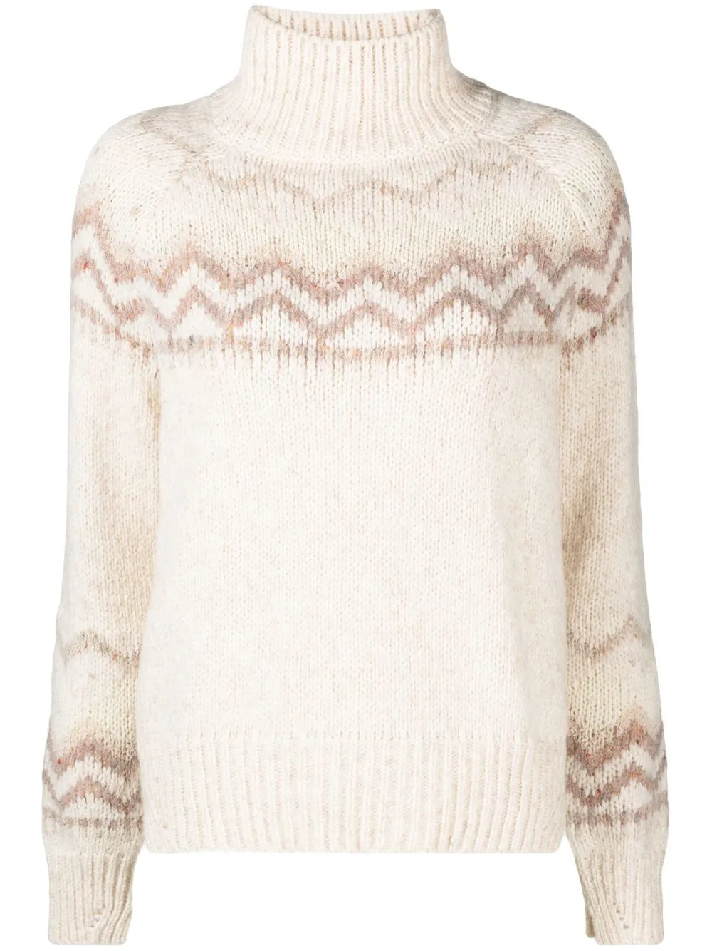 

Ermanno Scervino intarsia-knit funnel-neck sweater - Neutrals