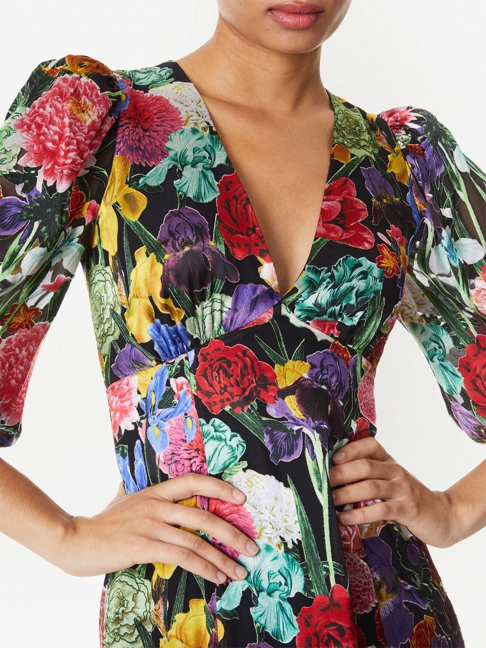 Shop Alice And Olivia Tula Floral-print Dress In Multicolour