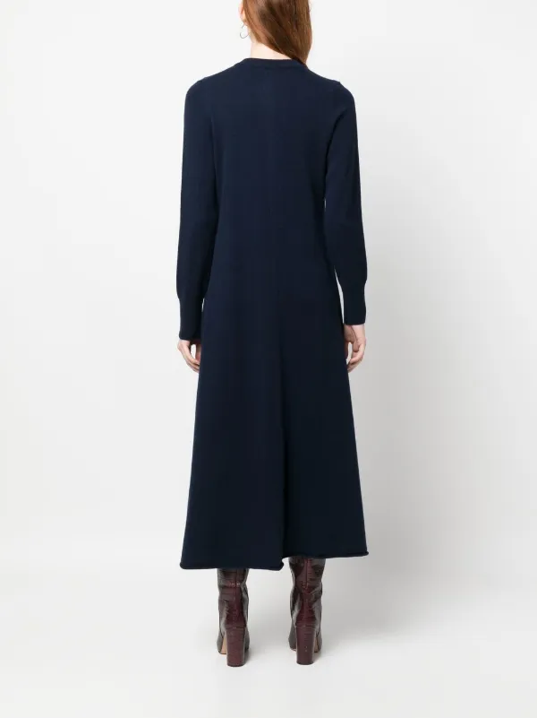 PAULA A-line Knitted Dress | Blue | FARFETCH
