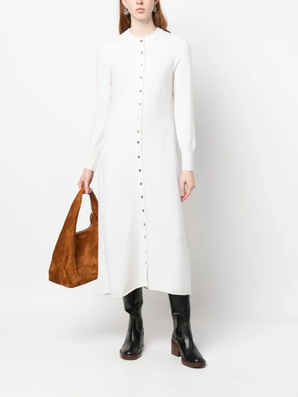 PAULA buttoned-up Knitted Dress | White | FARFETCH