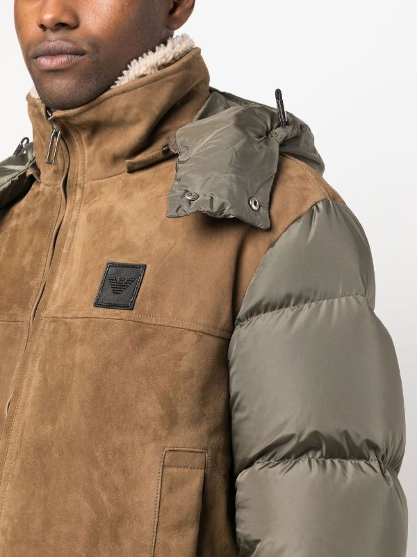 Veel royalty Luidspreker Emporio Armani Contrasting padded-sleeve Jacket - Farfetch
