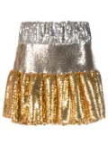 Rabanne tiered sequinned miniskirt - Silver