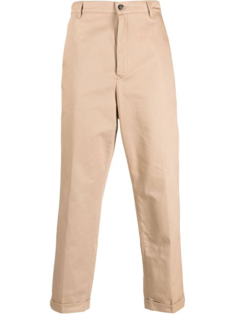 Kenzo logo-patch straight-leg trousers Men