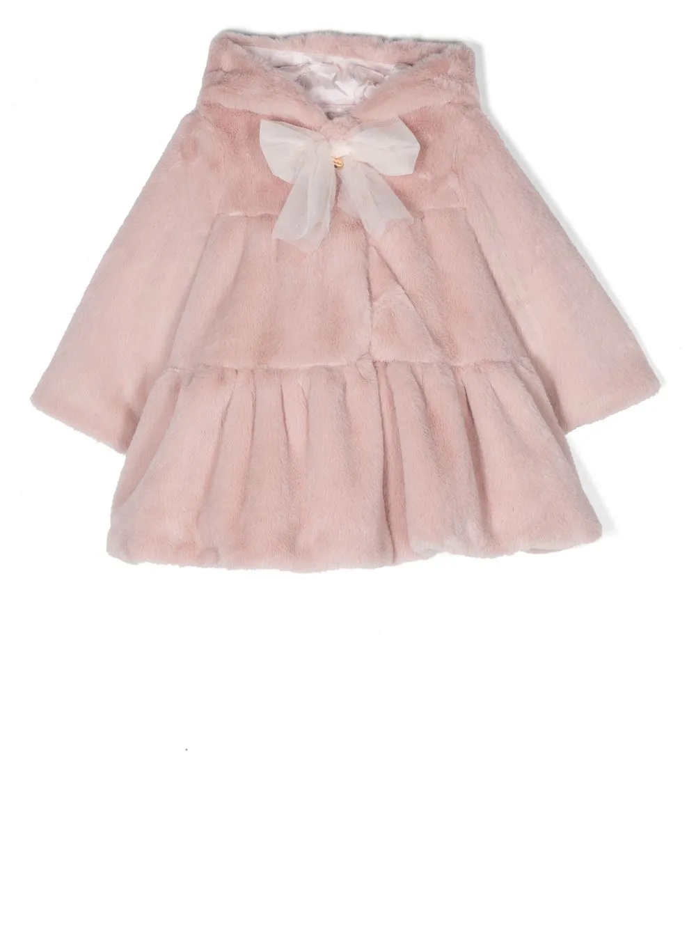 

Le Bebé Enfant Rosa bow-detail tiered coat - Pink