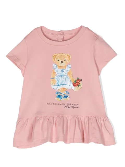 Ralph Lauren Kids Teddy-Bear ruffled T-shirt