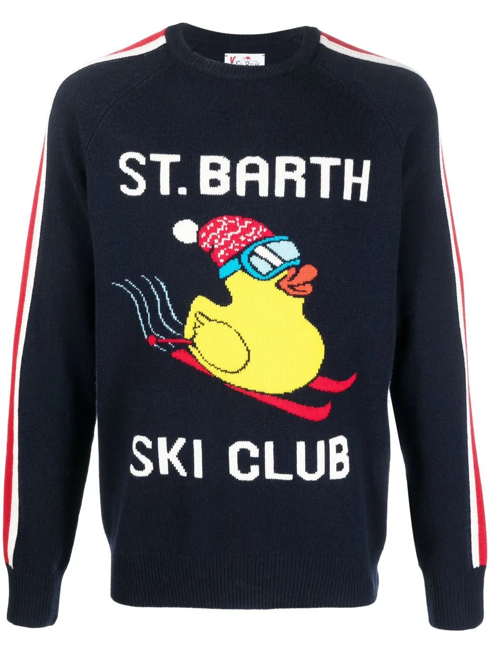 

MC2 Saint Barth logo intarsia jumper - Blue