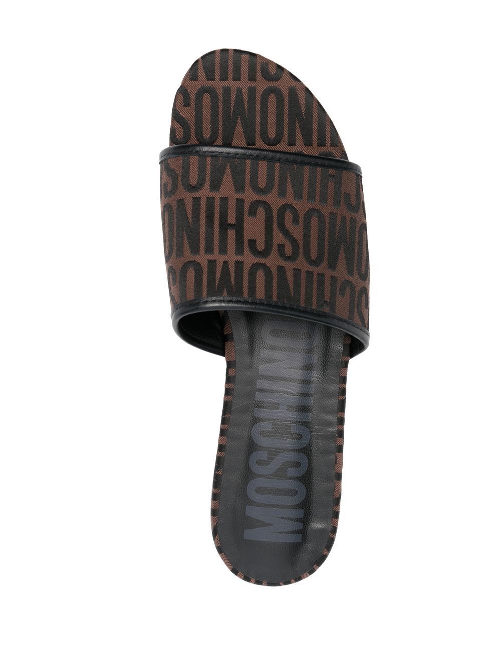 Shop Moschino Logo-print Open-toe Sandals In Black