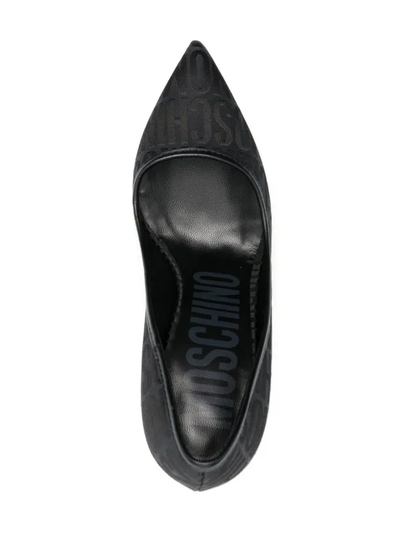 Moschino logo-pattern Stiletto Pumps | Black | FARFETCH