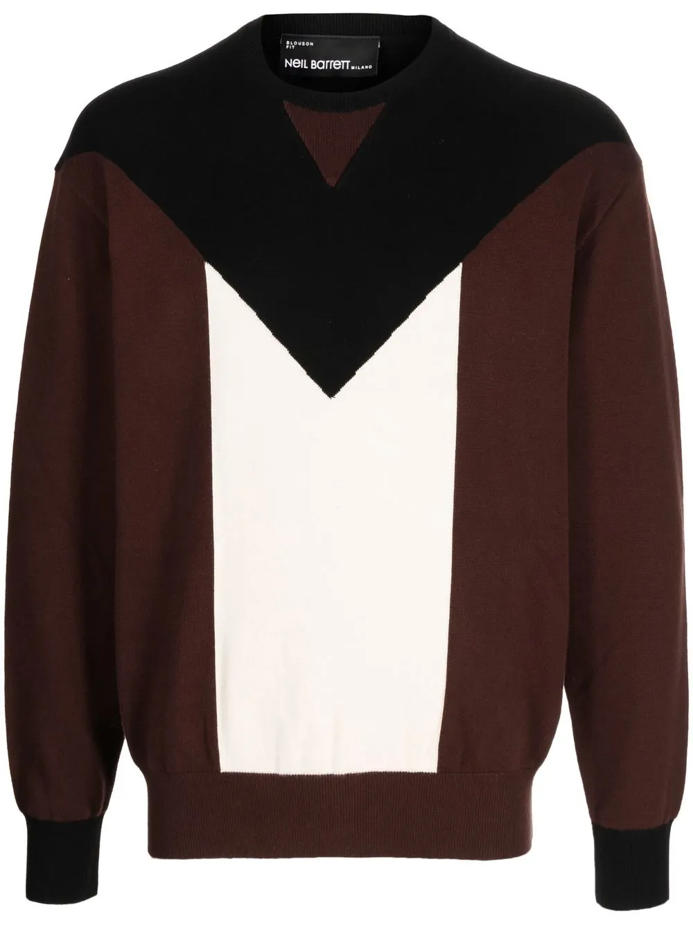 

Neil Barrett colour-block knit jumper - Black