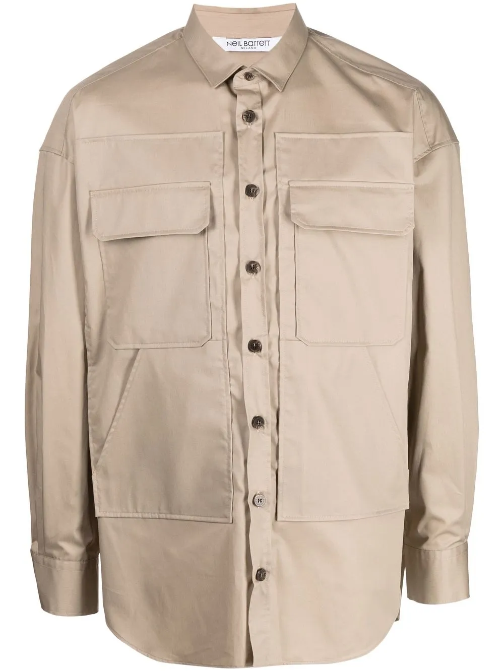 

Neil Barrett long-sleeve cotton shirt - Brown