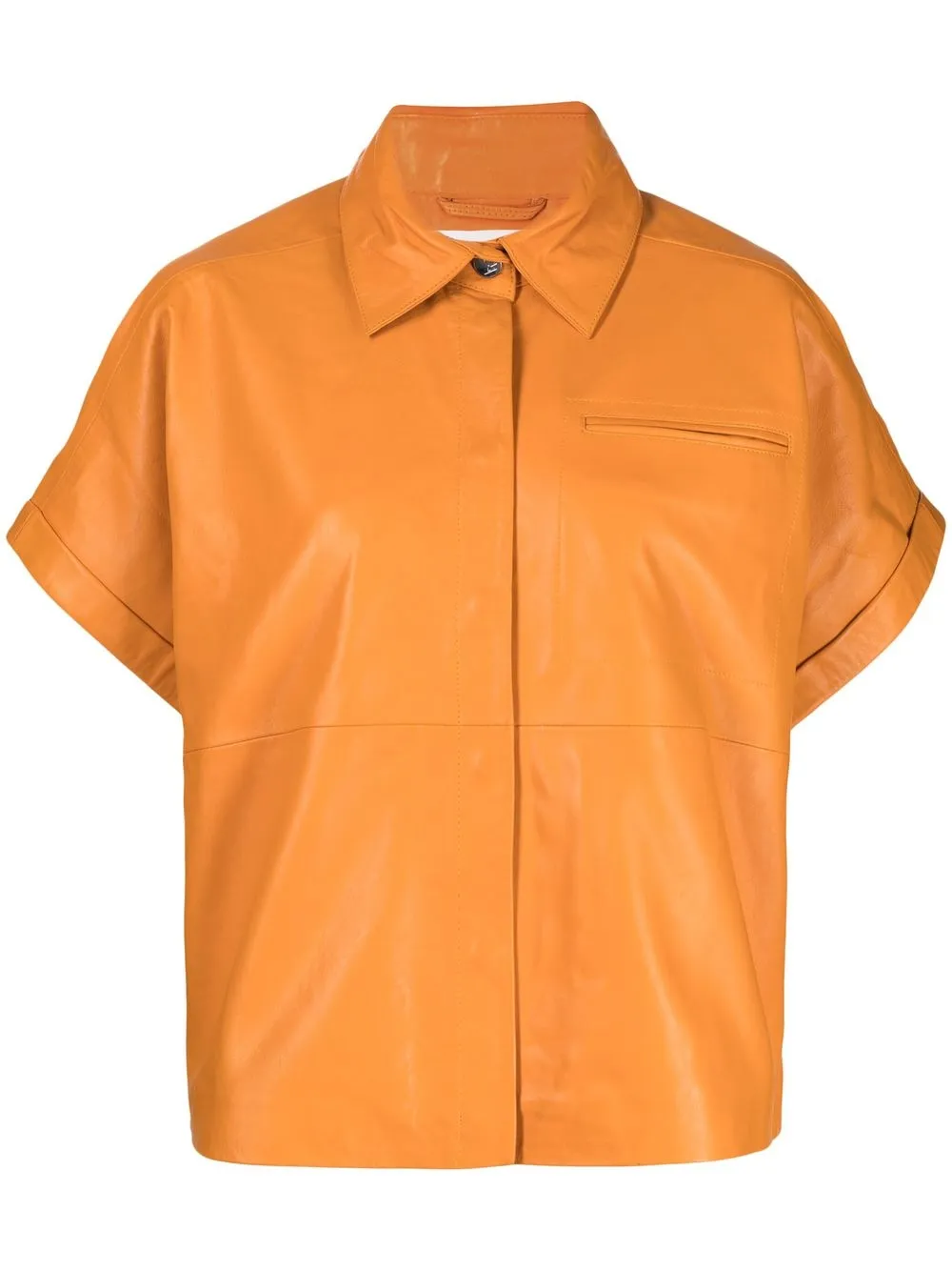 

REMAIN leather short-sleeve shirt - Orange