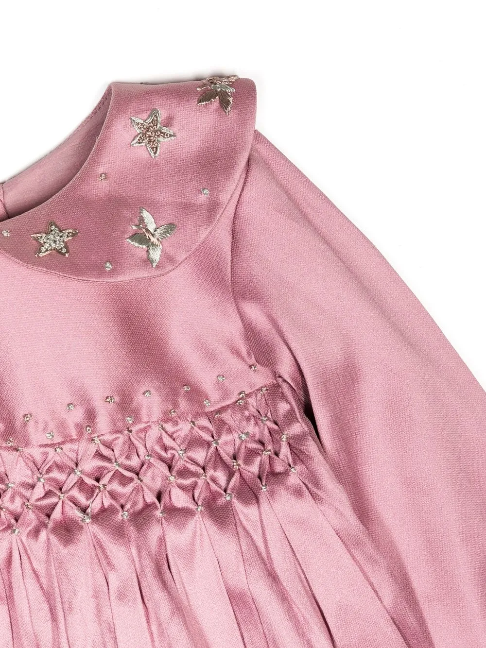 SHATHA ESSA EMBROIDERED-COLLAR DETAIL DRESS 