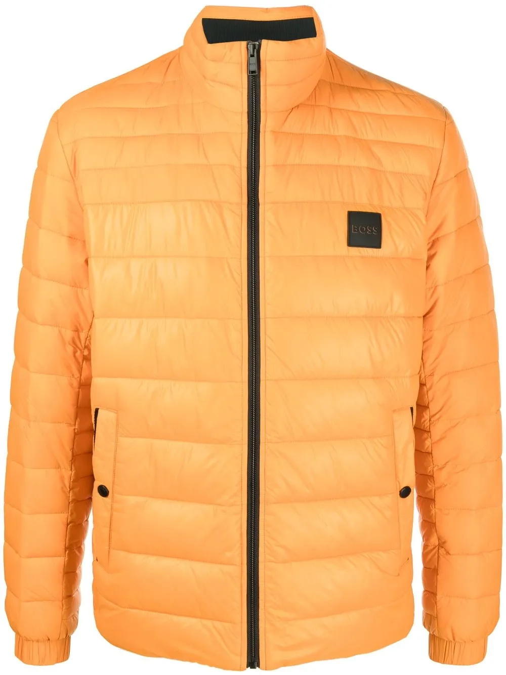 

BOSS padded logo-patch jacket - Orange