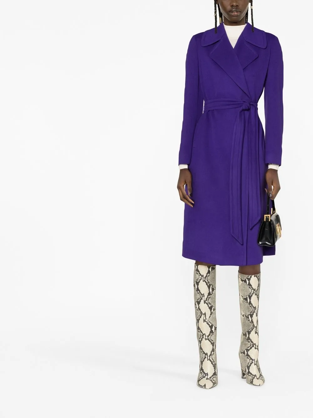 

Tagliatore Molly belted-waist coat - Purple