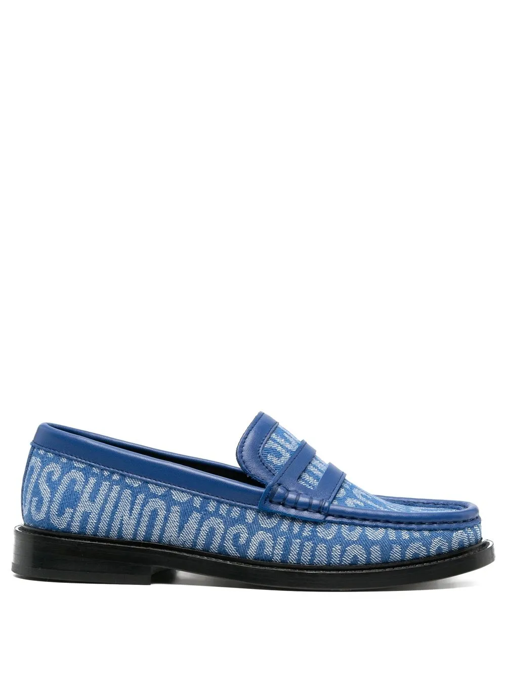 

Moschino logo-print denim loafers - Blue