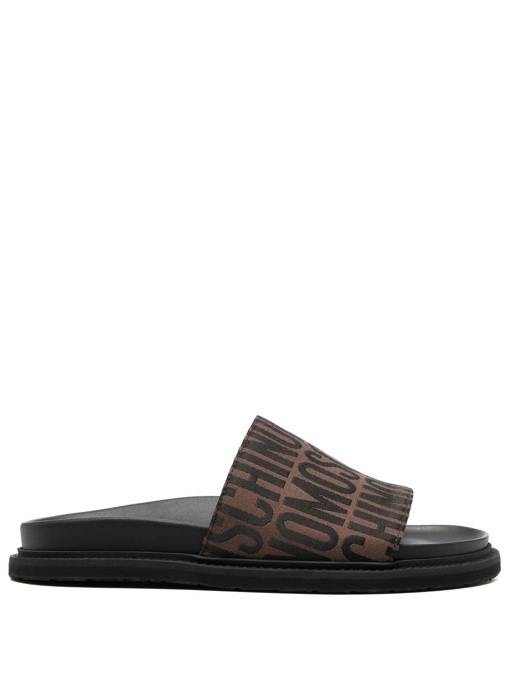 

Moschino logo-jacquard slides - Brown