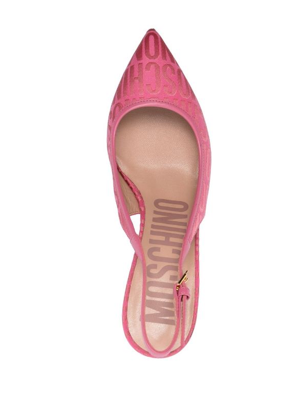 Moschino logo-jacquard Slingback 90mm Pumps - Farfetch