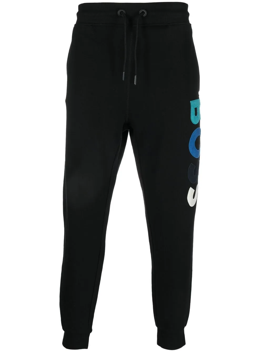 

BOSS logo-appliqué cotton track pants - Black