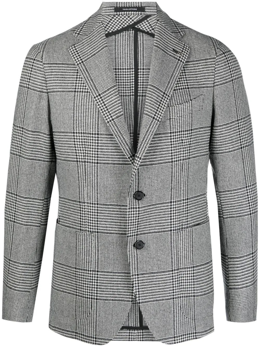 

Tagliatore check-print virgin wool blazer - Black