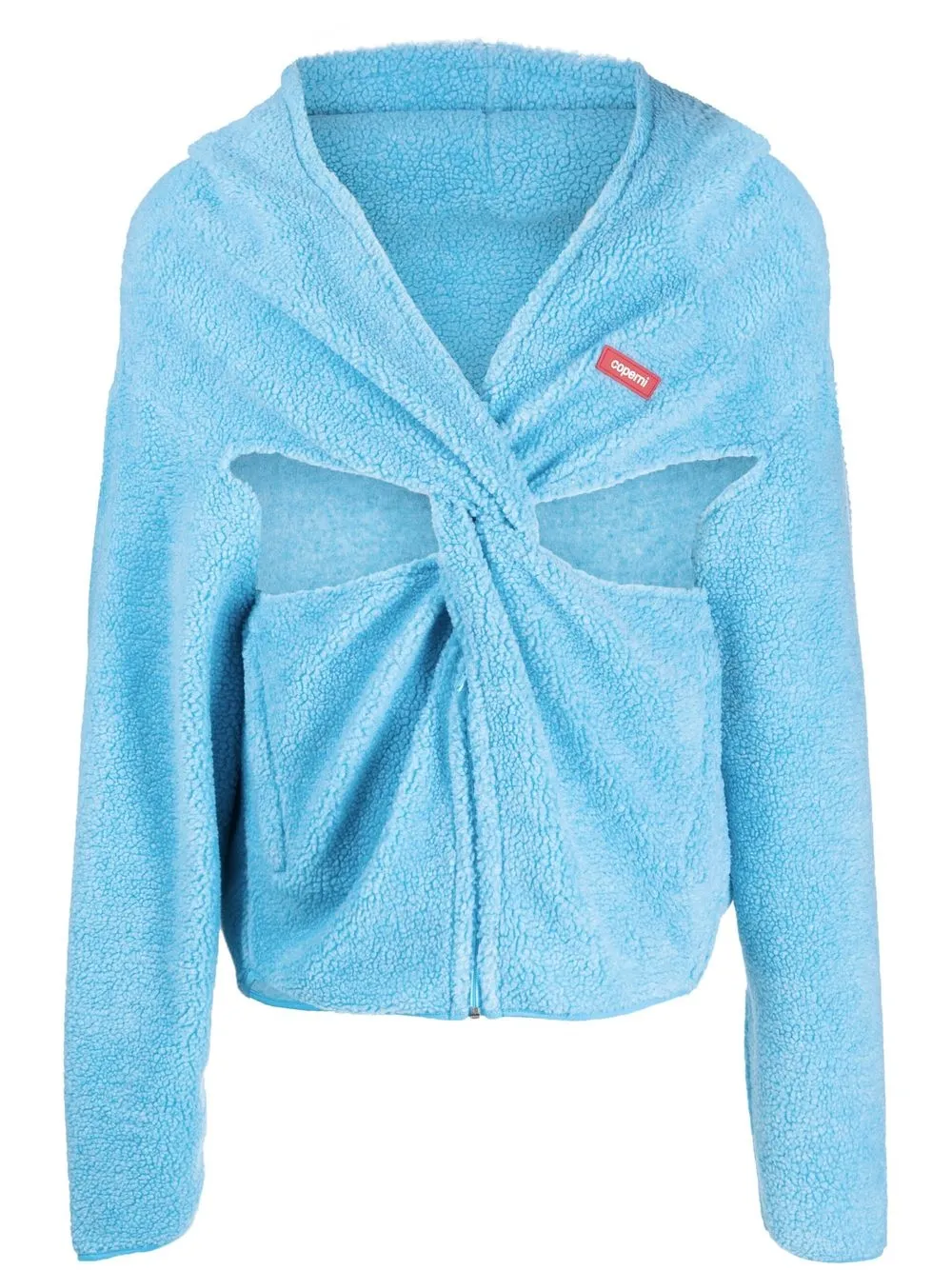 

Coperni cut-out twisted hoodie - Blue