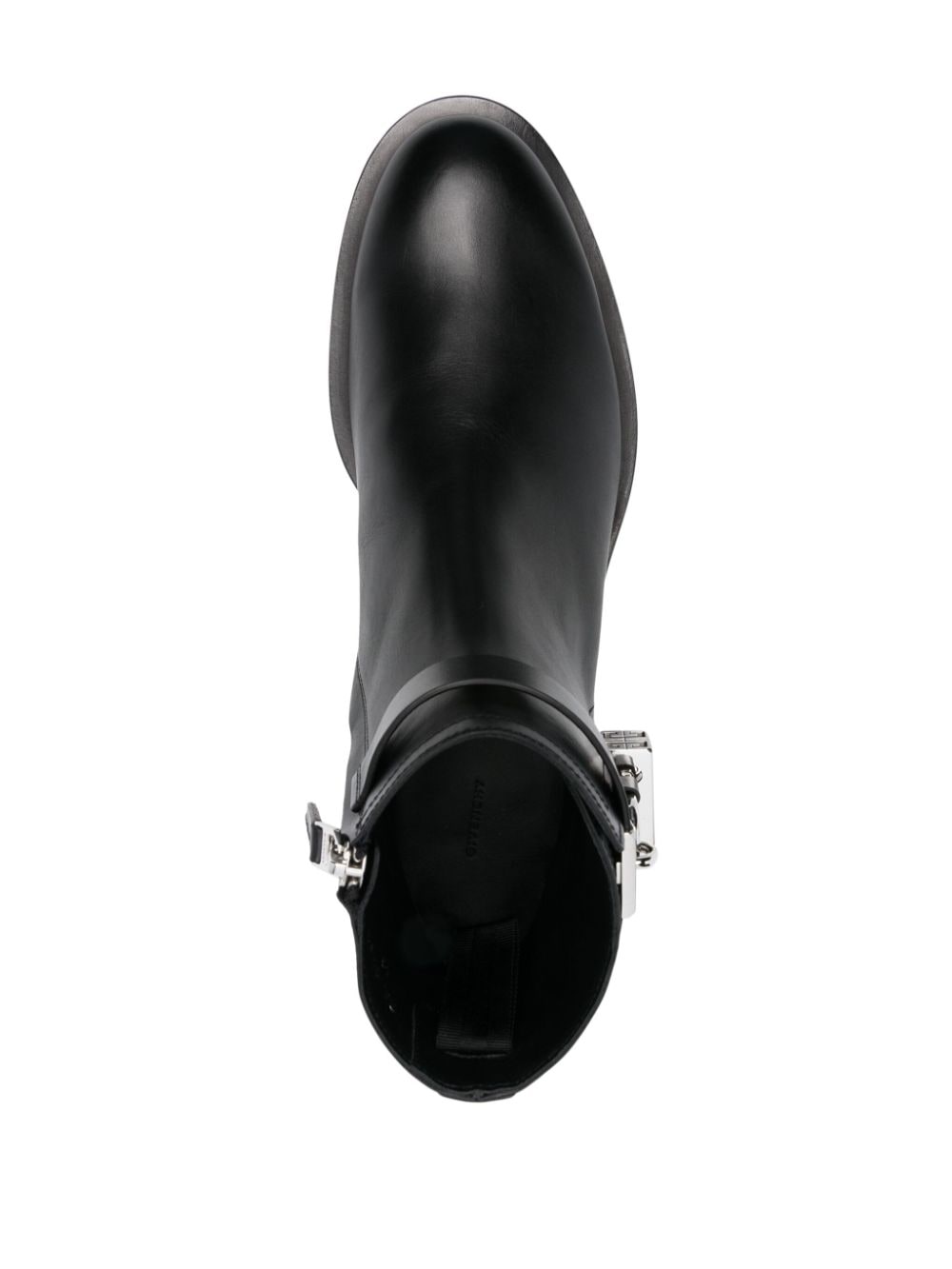 Shop Givenchy Lock Leather Ankle Boots In Black