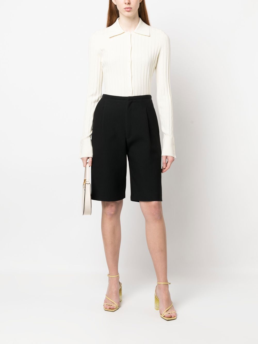 Shop Filippa K Ribbed Buttoned Cardigan In White