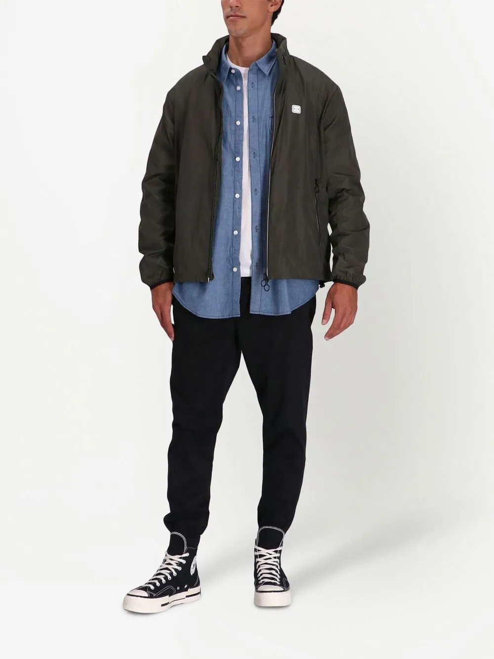 Armani Exchange Concealed Hood Rain Jacket In 灰色 ModeSens