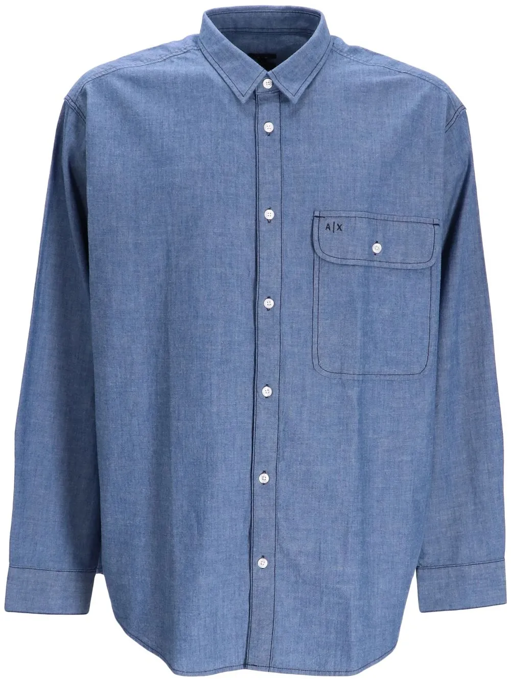 

Armani Exchange chest-pocket denim shirt - Blue