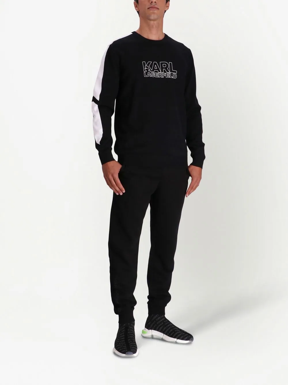 Karl Lagerfeld Trui met logoprint - Zwart