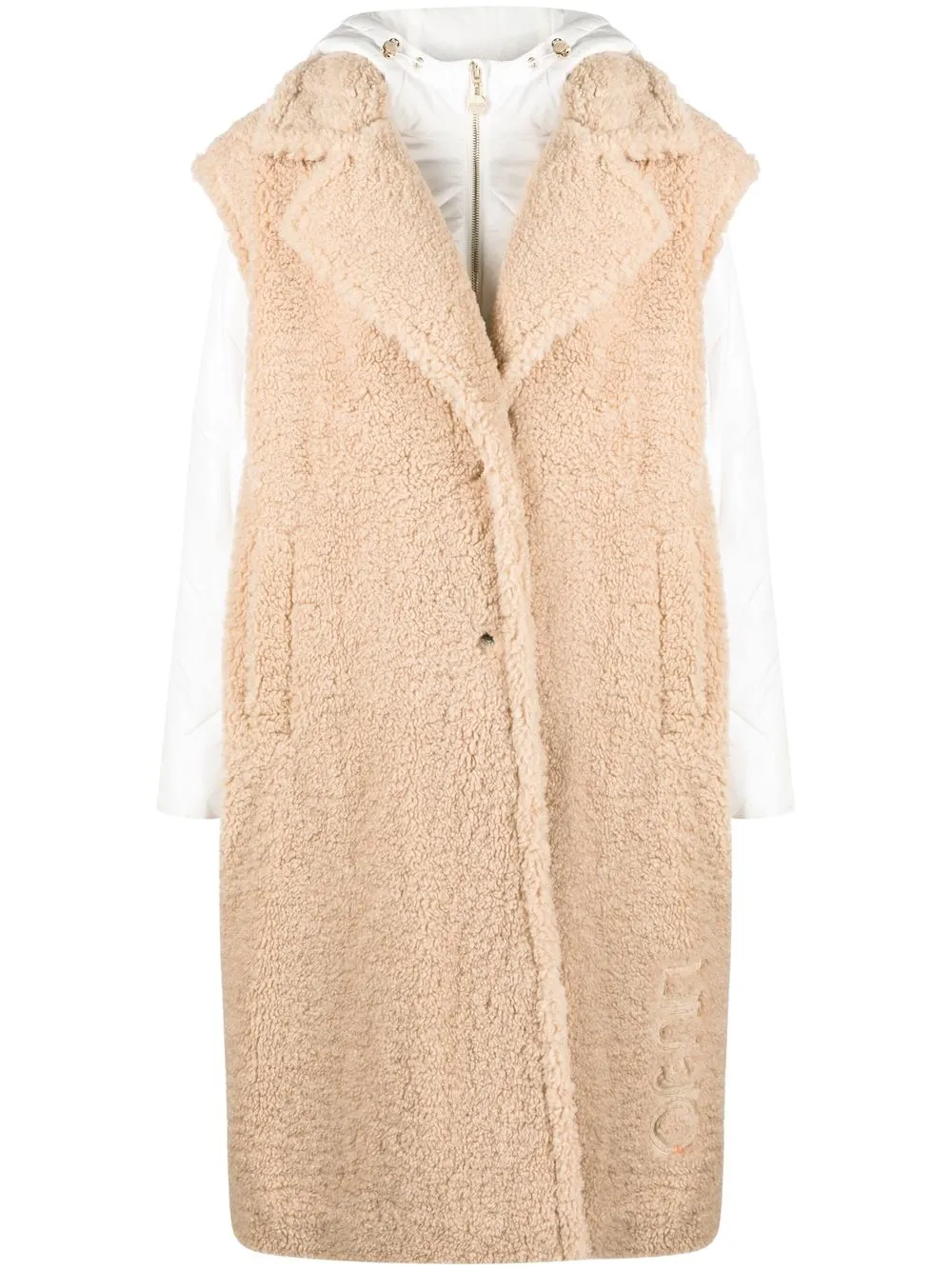 

LIU JO layered hooded midi coat - Neutrals