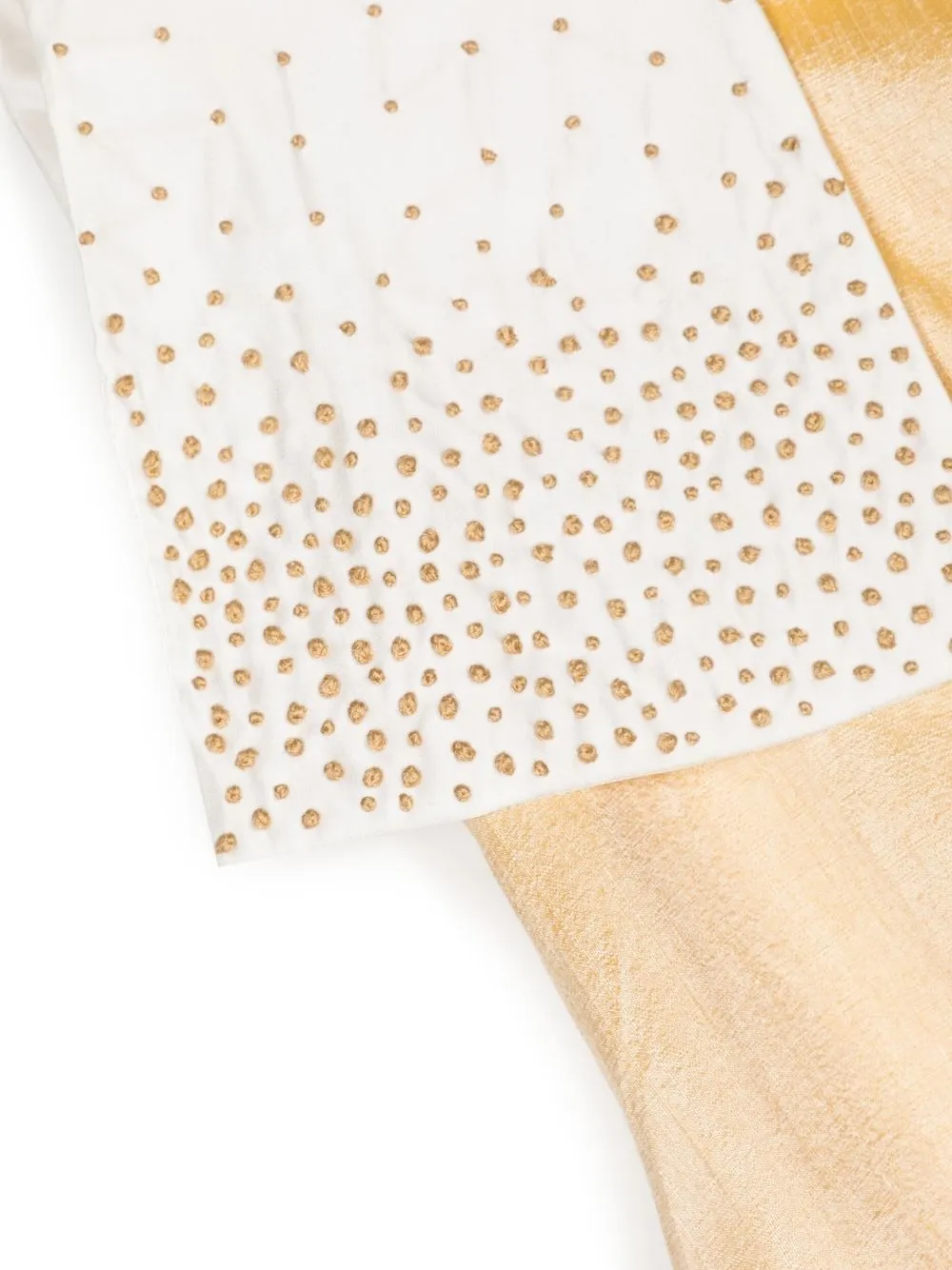 Shatha Essa Embroidered Cape-panel Dress In Gold