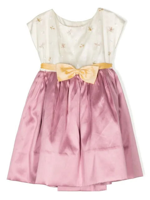 SHATHA ESSA vestido midi manga corta con moño