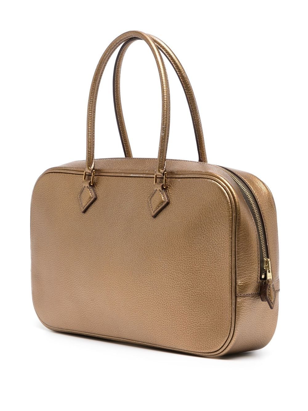Pre-owned Hermes 2006  Plume 28 Handbag In Gold