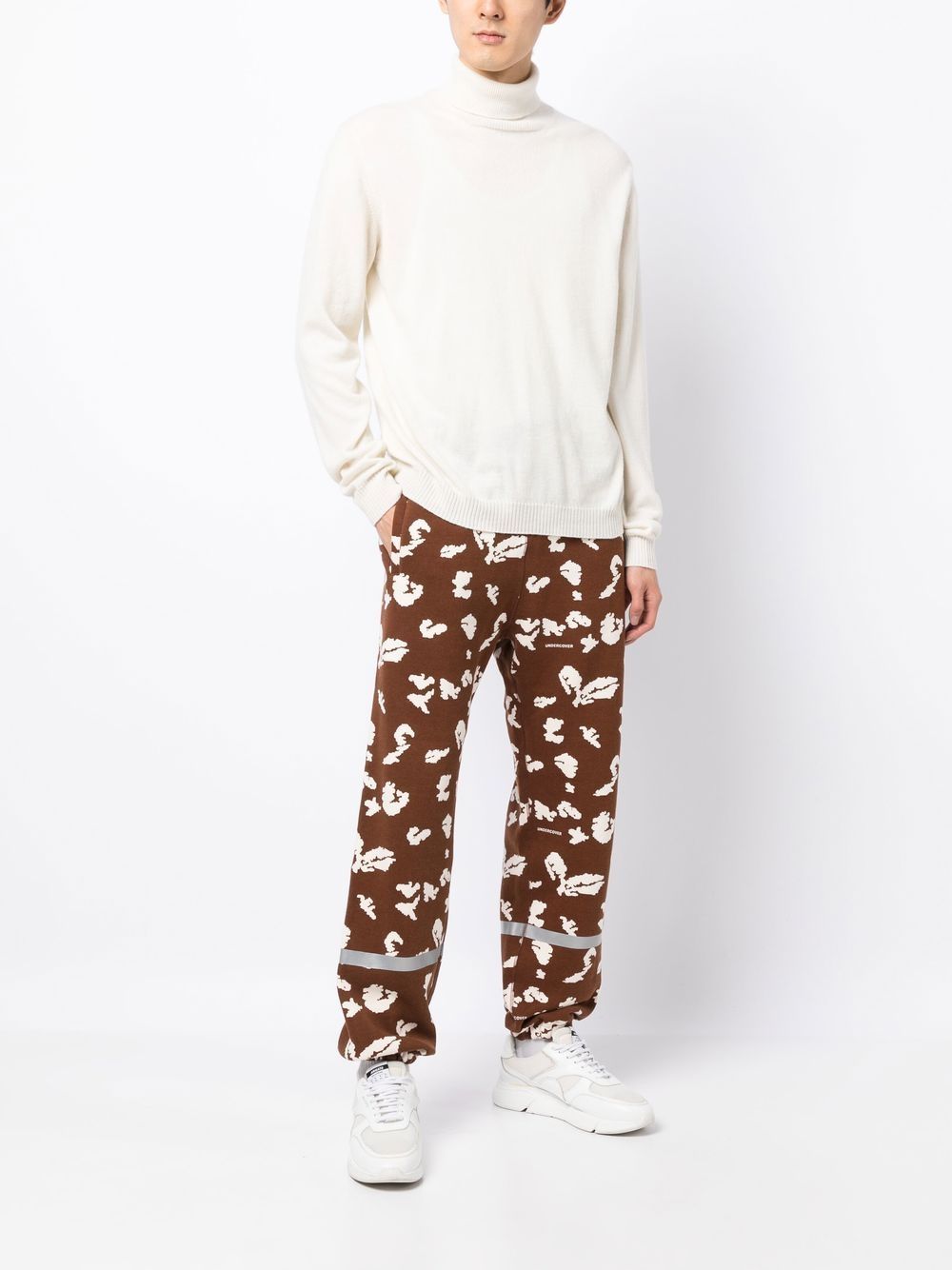 Shop Undercover Abstract-print Track Pants In Brown