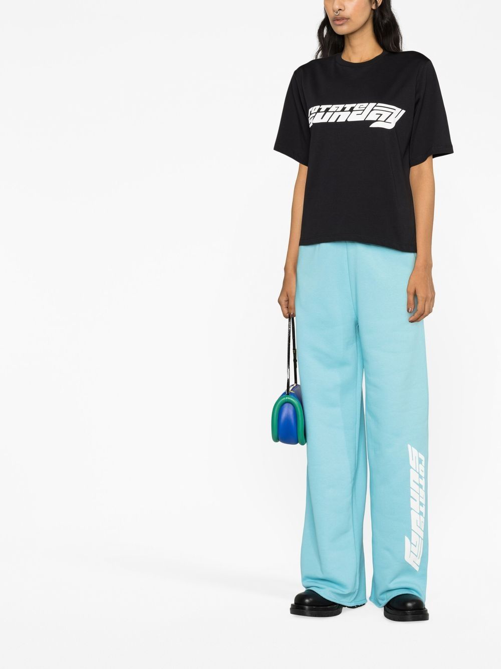 

ROTATE logo-print track pants - Blue