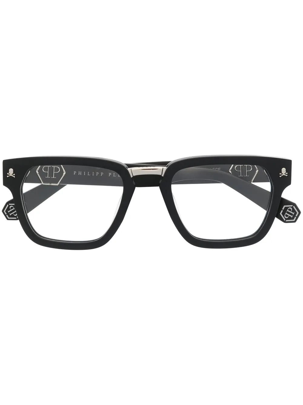 

Philipp Plein Eyewear logo-plaque glasses - Black