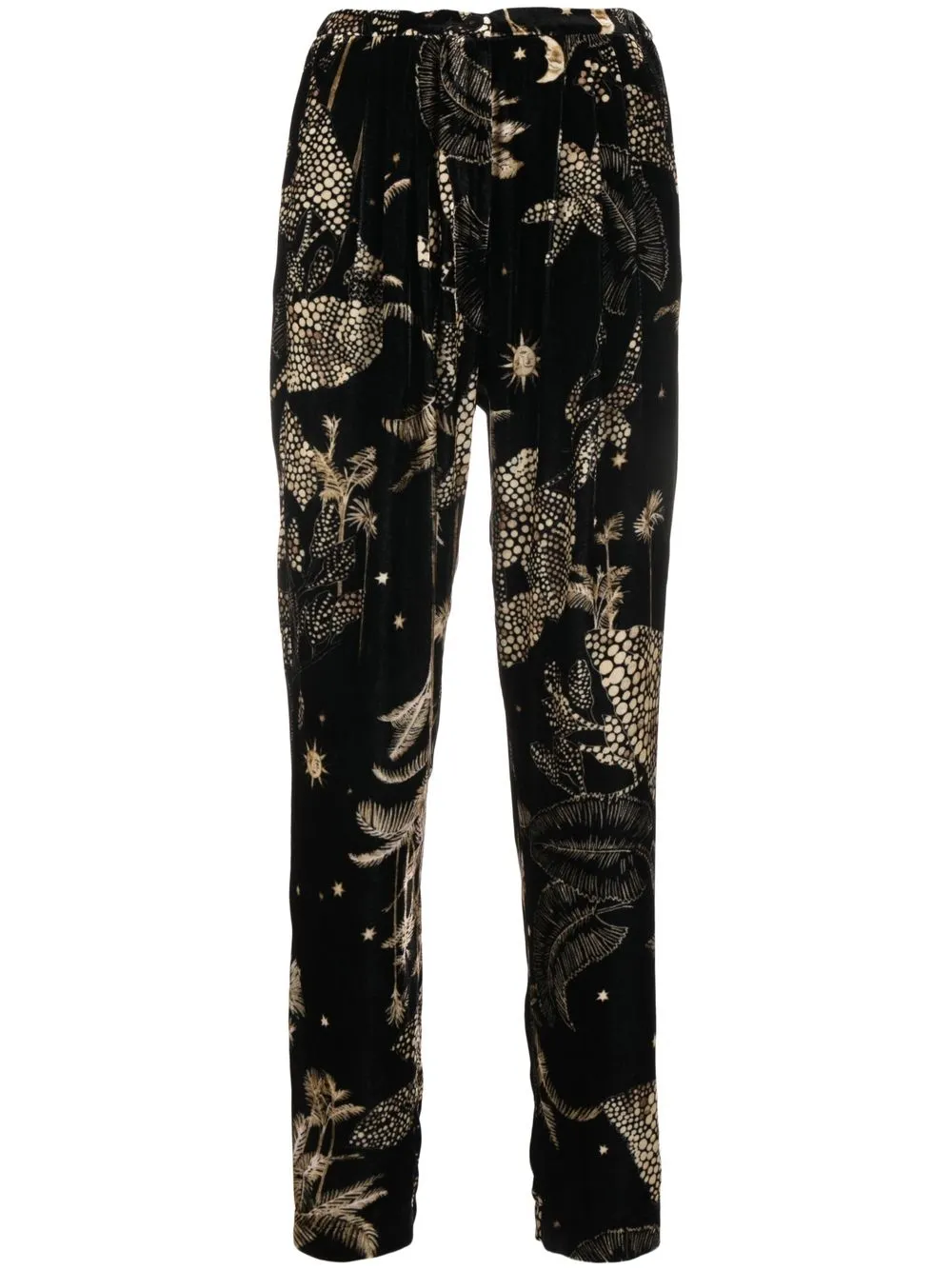 

Forte Forte floral-print straight-leg trousers - Black