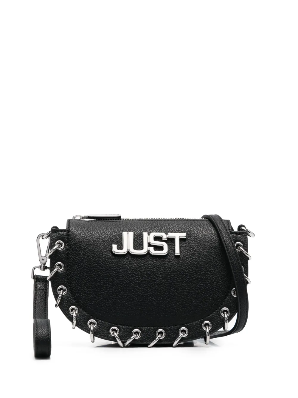 Just Cavalli Logo Plaque Cross Body Bag In Black